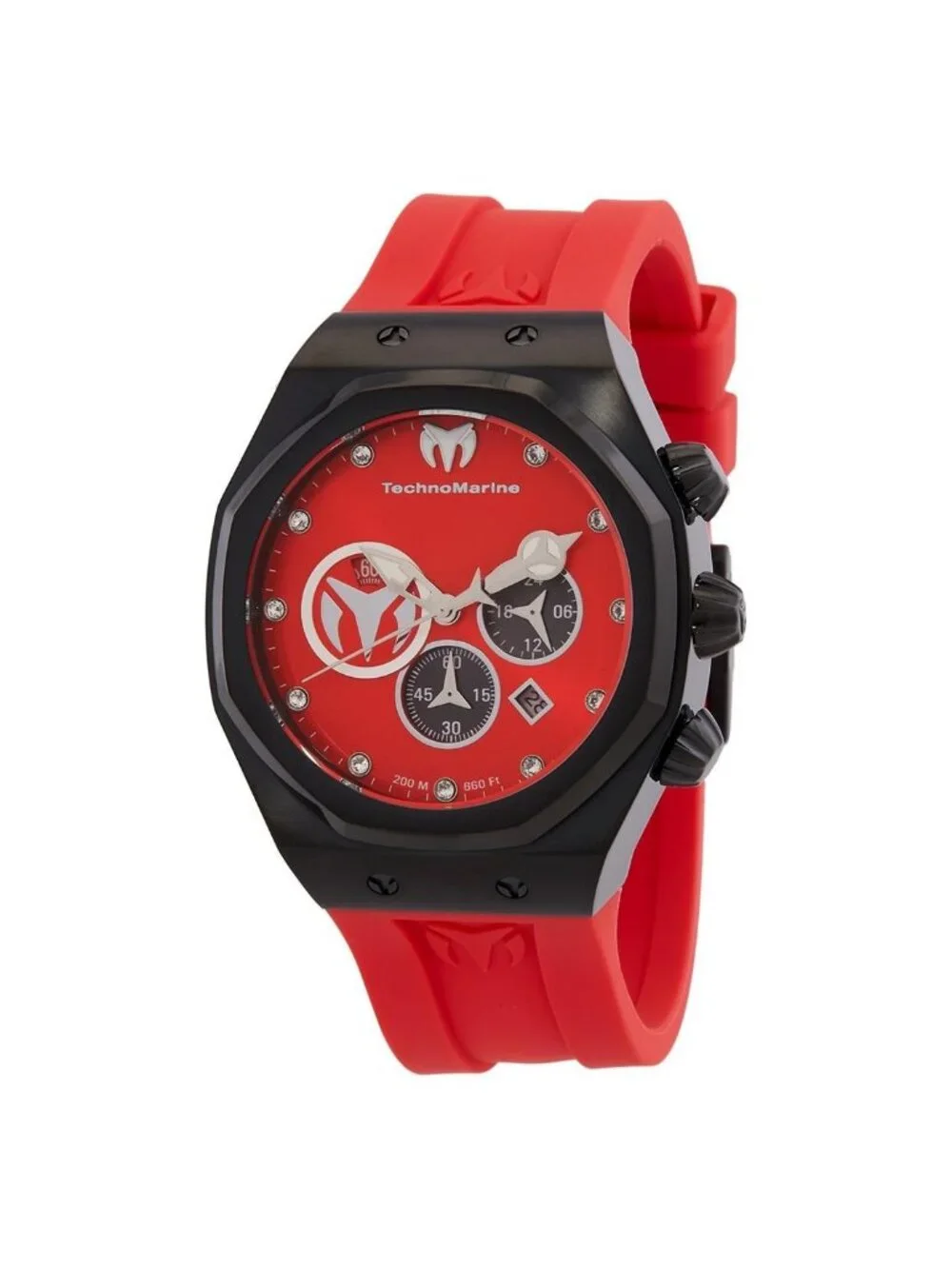 NWT Technomarine Reef Sun Chronograph Quartz Red Dial Men's Watch